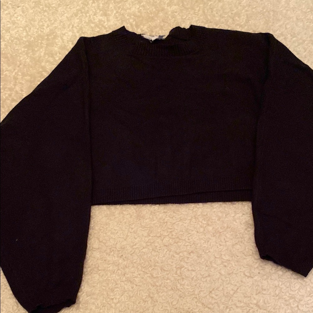 Black Cropped Sweater